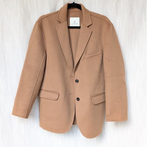 ANINE BING Quinn Camel Wool Cashmere Single-breasted Blazer Coat, size XS - Picture 1 of 10